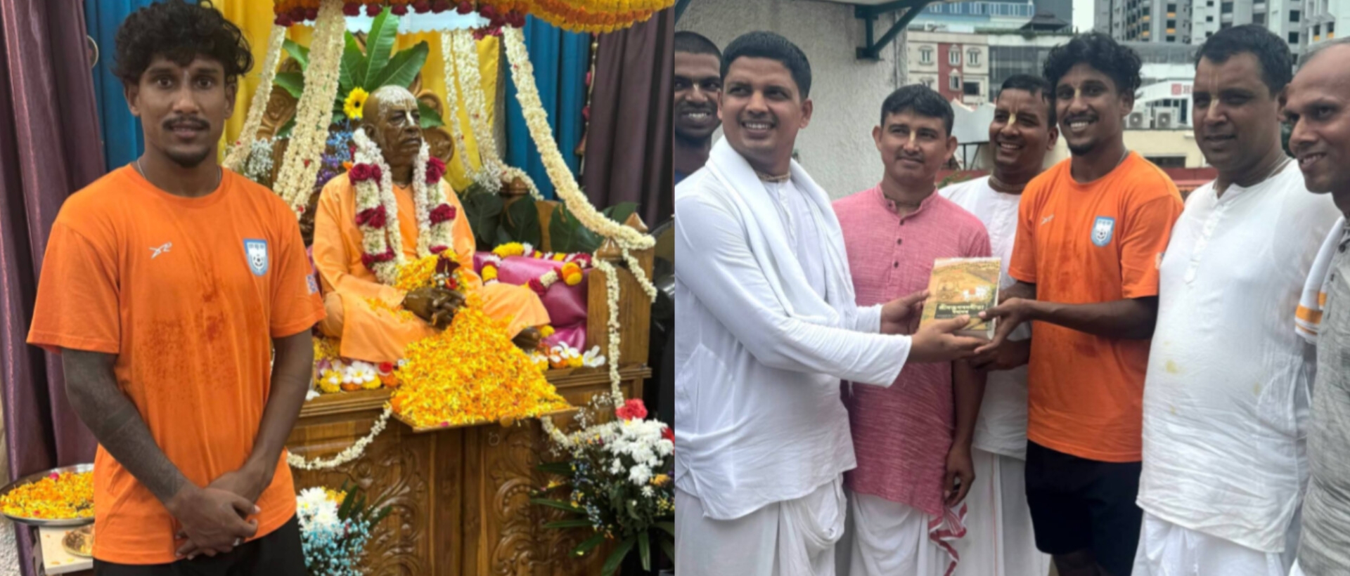 সিঙ্গাপুরে লিটল ইন্ডিয়ার জগন্নাথ মন্দিরে জাতীয় দলের ফুটবলার বিশ্বনাথ ঘোষ