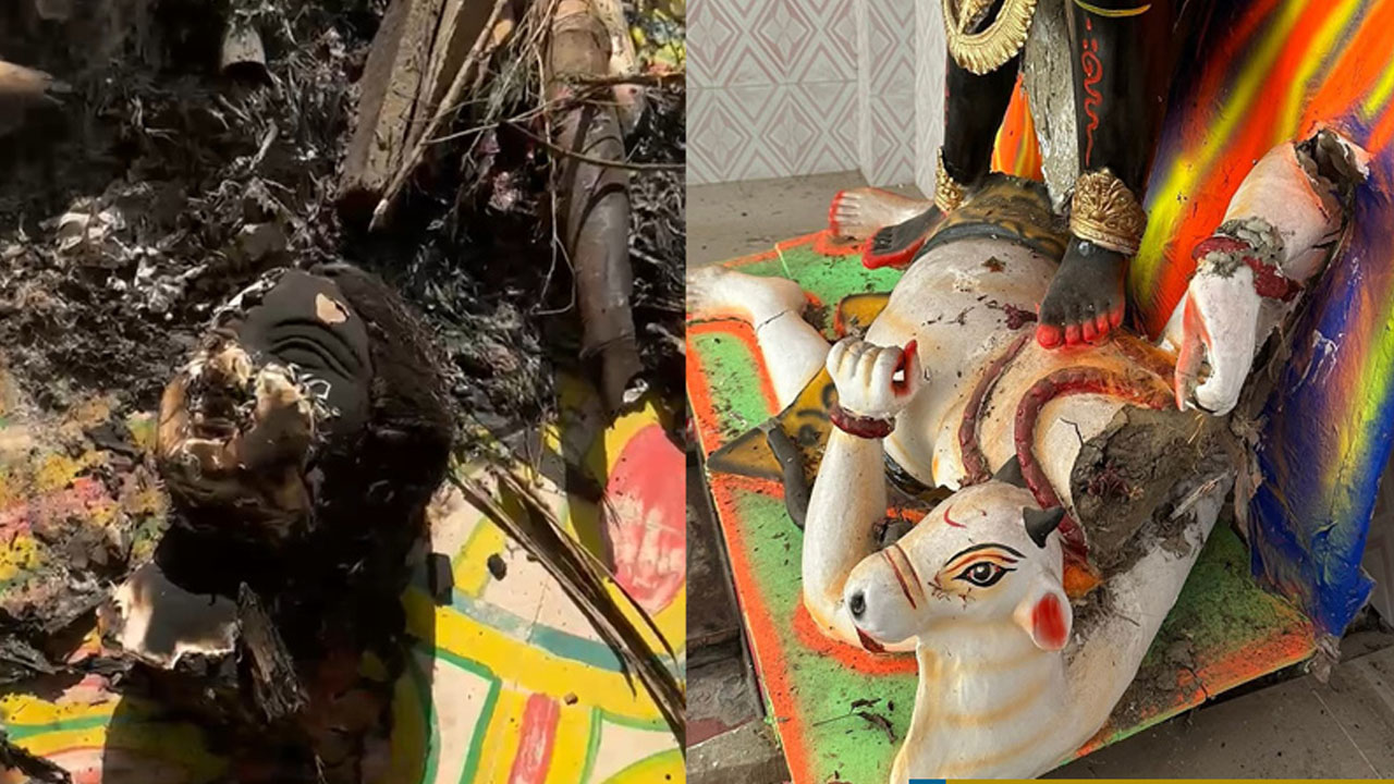 পিরোজপুর পৌর শ্মশানের মন্দিরে অগ্নিসংযোগ ও ভাঙচুর